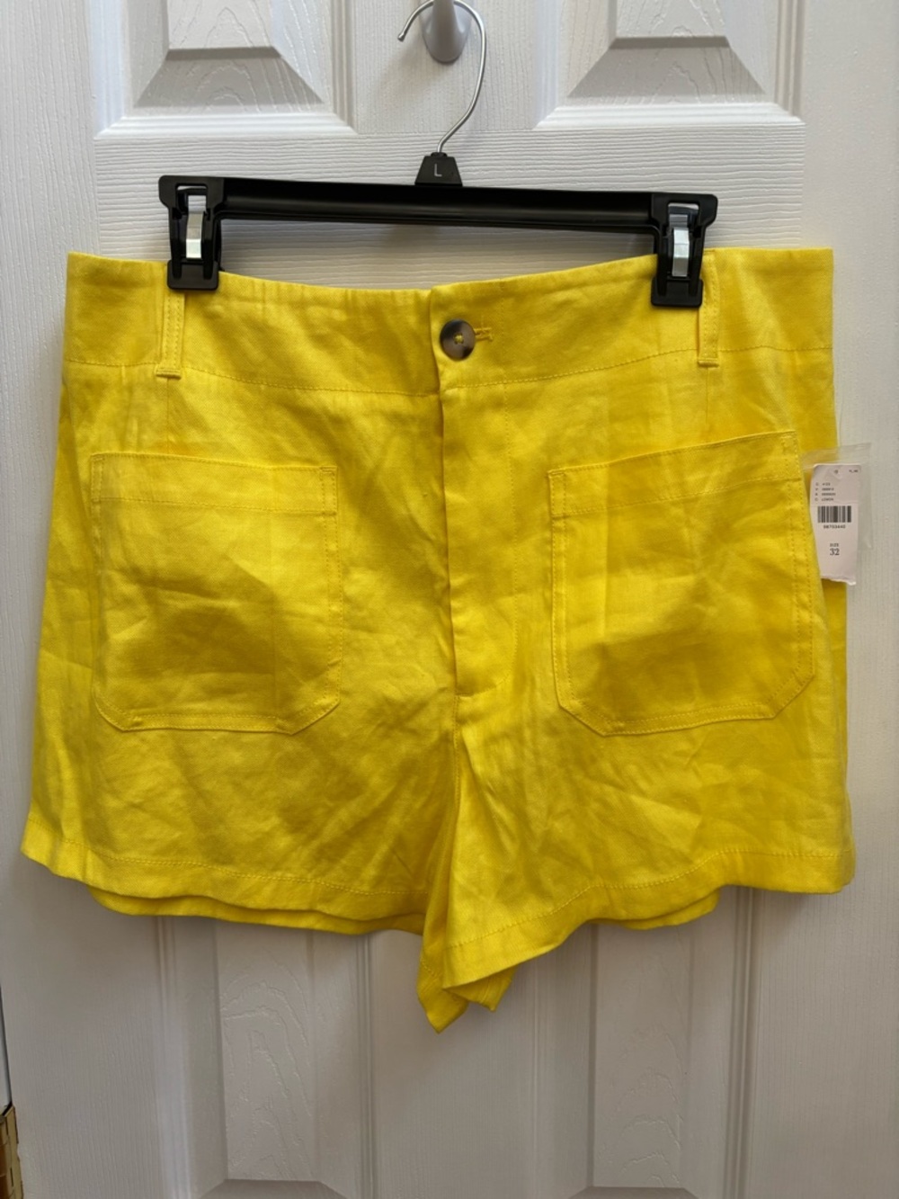 Anthropologie Maeve The Colette Shorts Linen Blend in Lemon, Size 32, NWT - Picture 2 of 5